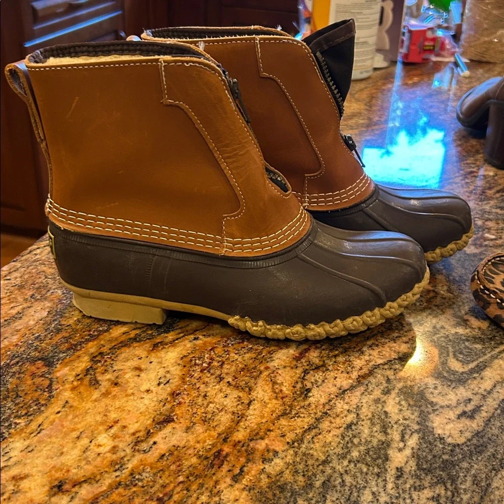 LLbean bean boots Brown Duck Boots with Zipper size7 medium - Picture 6 of 6